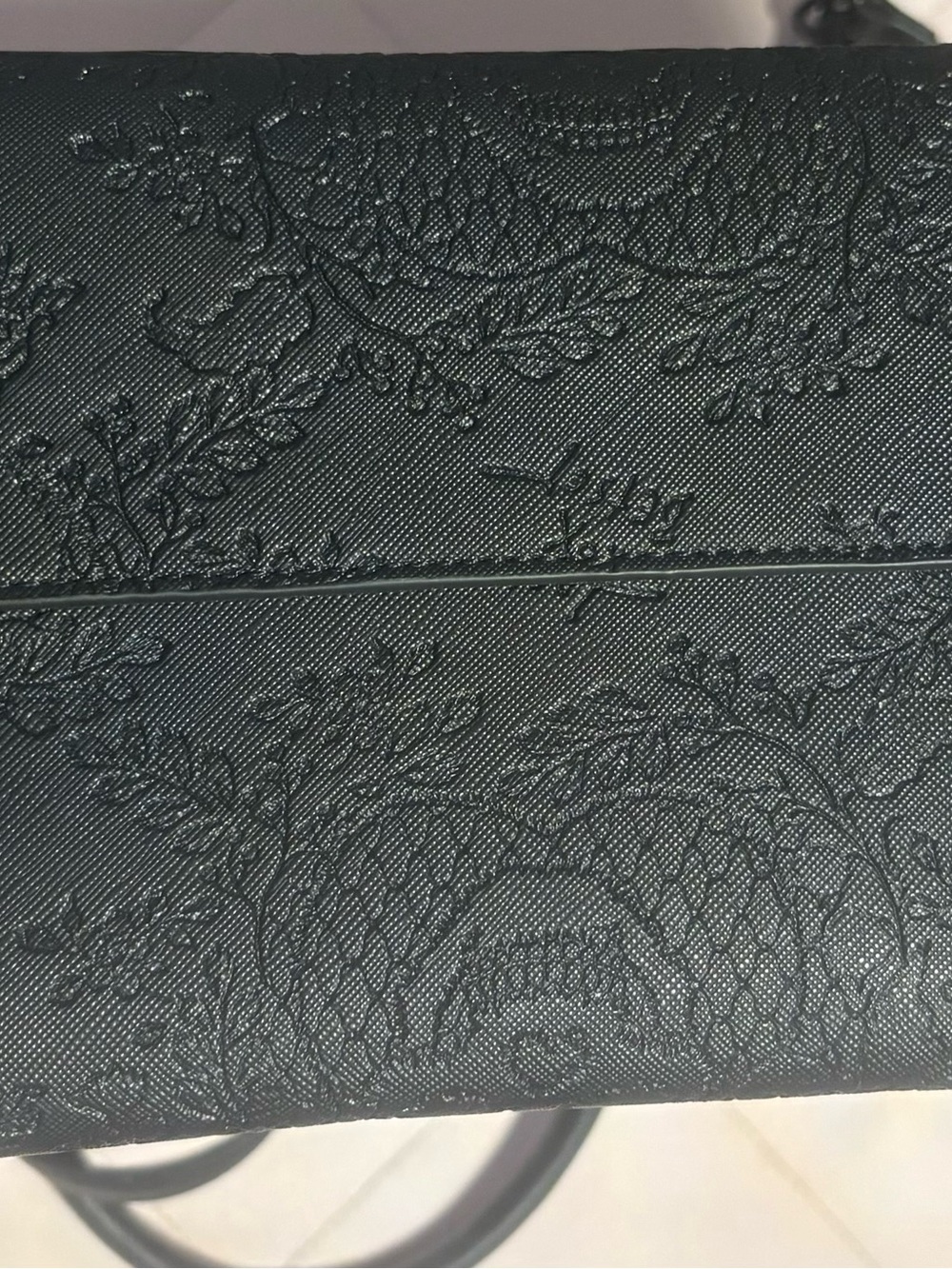 π Betsey Johnson Black Embossed Skull Tote & Pouch Set π - Picture 9 of 11